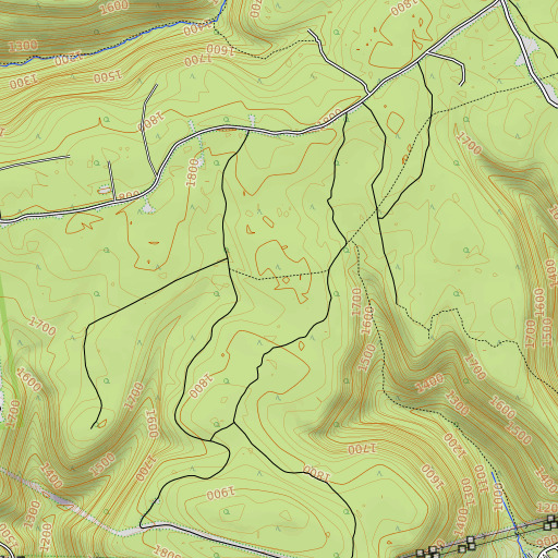OpenTopoMap map of Camp Trail, PA