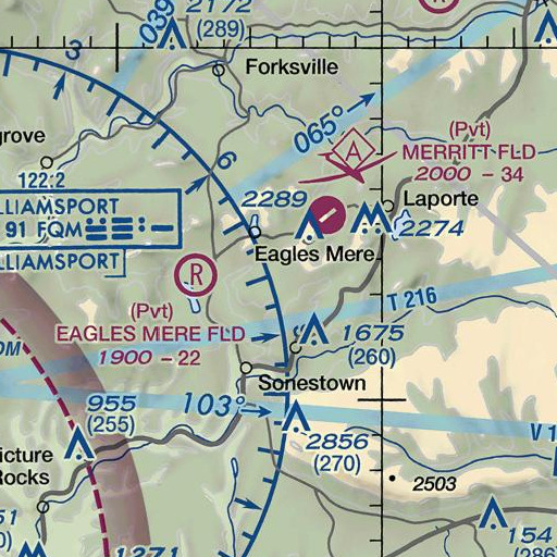 FAA VFR chart of Chestnut Ridge, PA