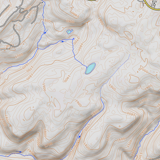 OpenTopoMap map of Chestnut Ridge, PA