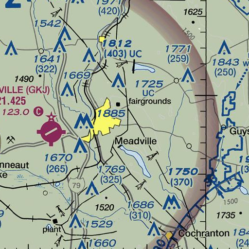 FAA VFR chart of Ellis School, PA