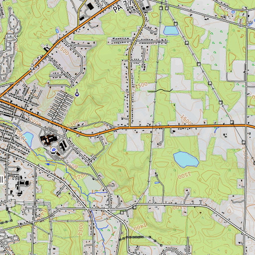 OpenTopoMap map of Ellis School, PA