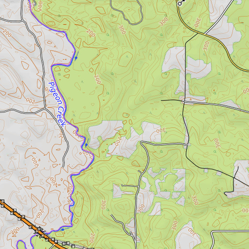 OpenTopoMap map of Hog Creek, AL