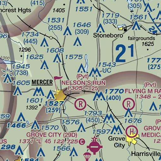 FAA VFR chart of Oak Hill School, PA