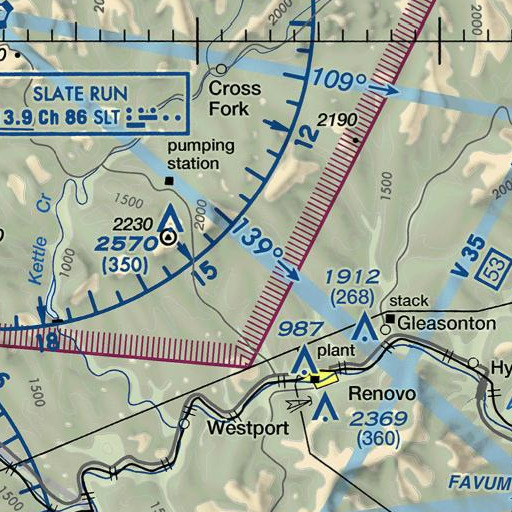 FAA VFR chart of Boundary Line Trail, PA