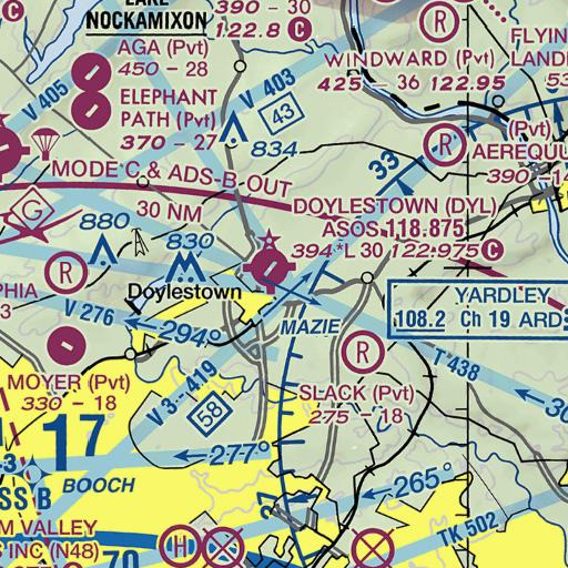 FAA VFR chart of Maplewood, PA