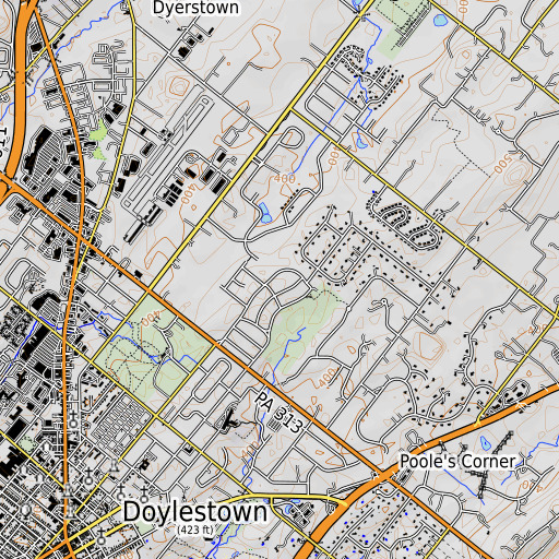 OpenTopoMap map of Maplewood, PA