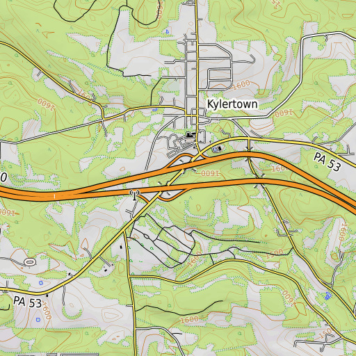 OpenTopoMap map of Interchange 21, PA