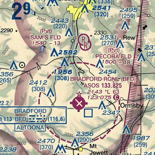FAA VFR chart of Bear Run, PA