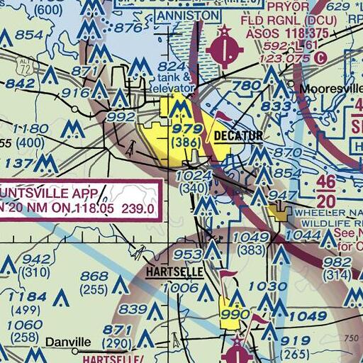 FAA VFR chart of Johnson Pond, AL