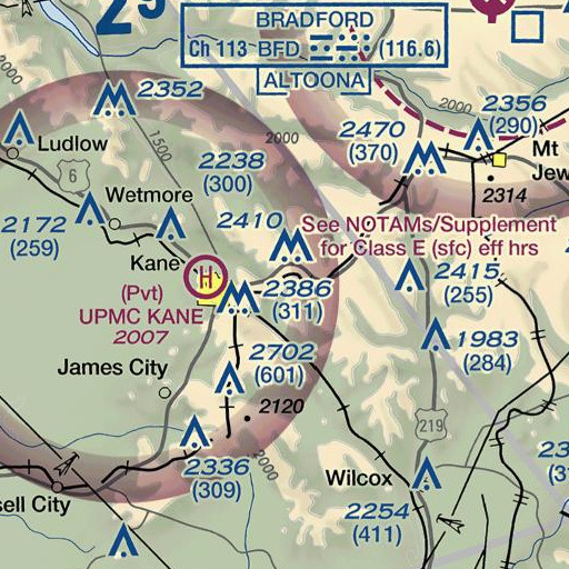 FAA VFR chart of Greendale School, PA