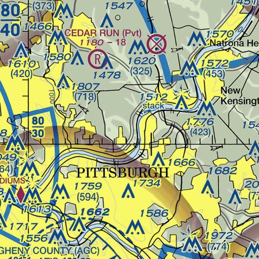 FAA VFR chart of Ohara Elementary School, PA