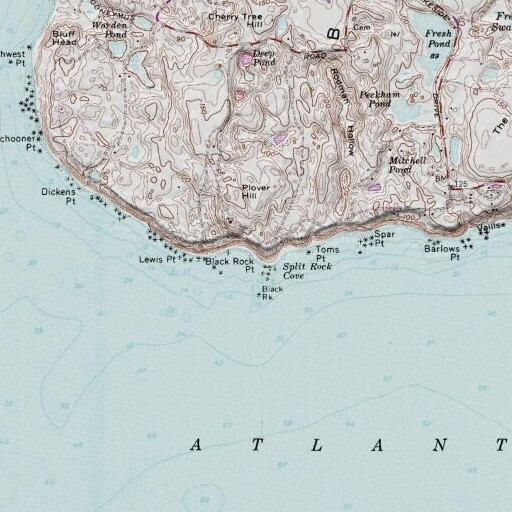 USGS 24K topo map of Black Rock Point, RI