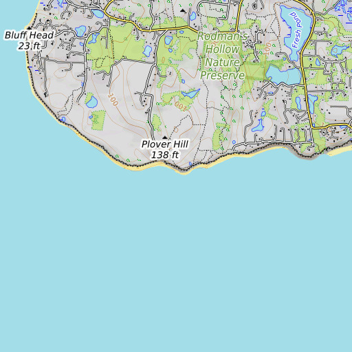 OpenTopoMap map of Black Rock Point, RI