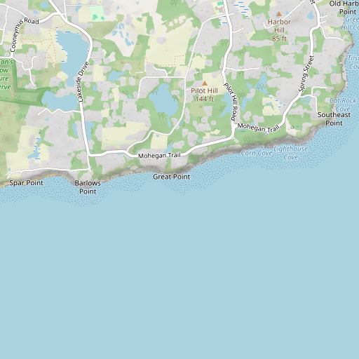 OpenStreetMap map of Great Point, RI