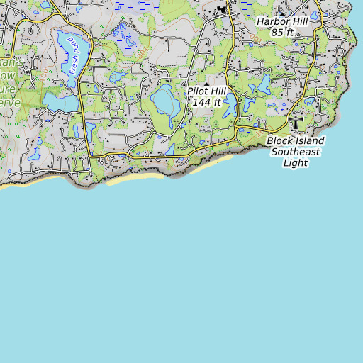 OpenTopoMap map of Great Point, RI