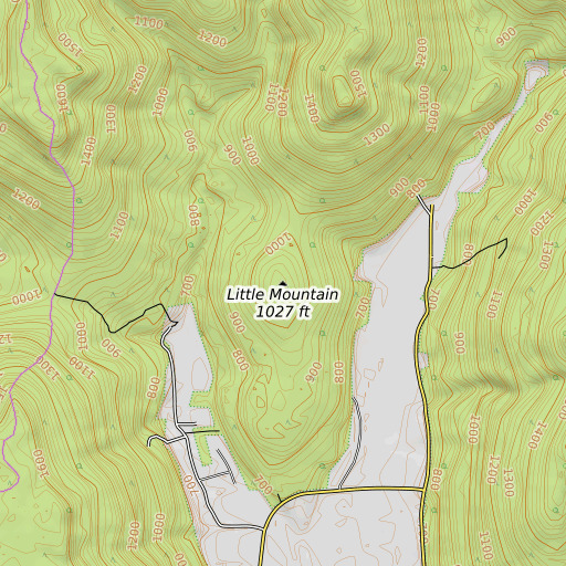 OpenTopoMap map of Little Mountain, AL