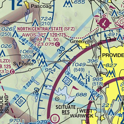 FAA VFR chart of Rush Brook, RI