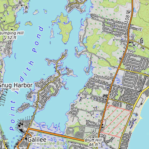 OpenTopoMap map of Frank Point, RI