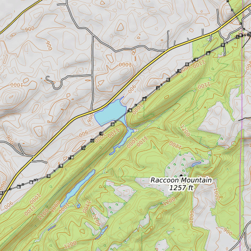 OpenTopoMap map of Maynor Gap, AL