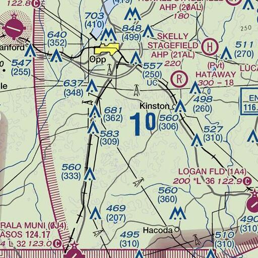 FAA VFR chart of McKinney Branch, AL