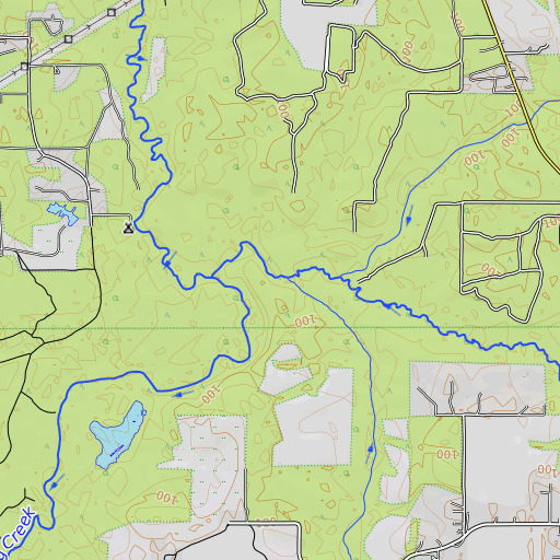 OpenTopoMap map of Miller Creek, AL