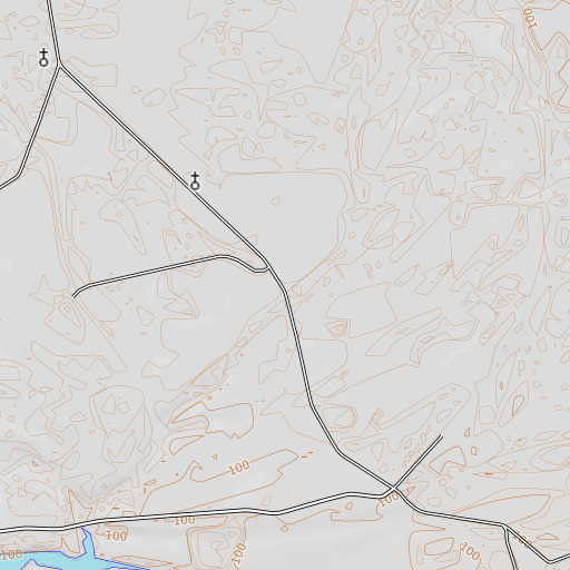 OpenTopoMap map of Molette Bend School, AL