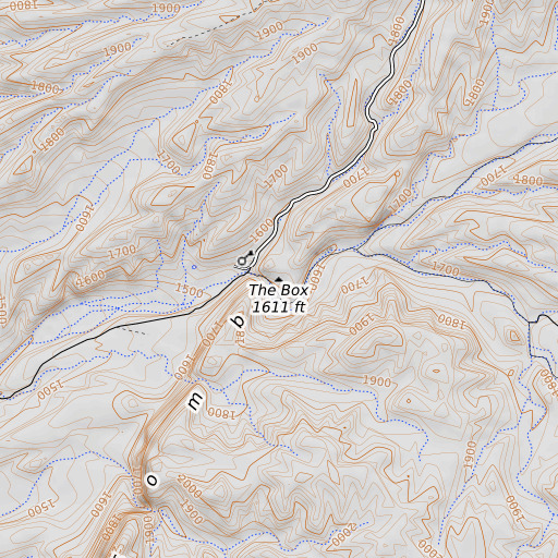 OpenTopoMap map of The Box, AZ