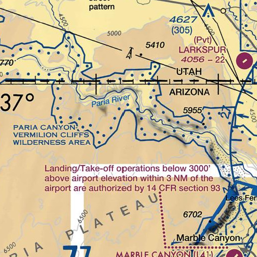 FAA VFR chart of The Hole, AZ