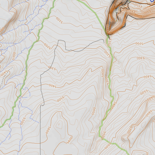OpenTopoMap map of The Hole, AZ