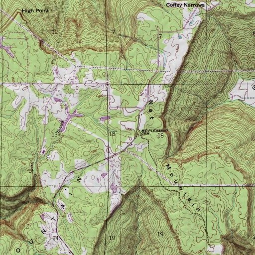 USGS 24K topo map of Nat Mountain, AL