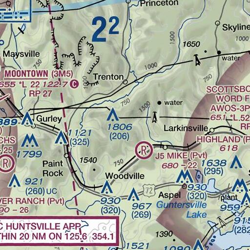 FAA VFR chart of Nat Mountain, AL