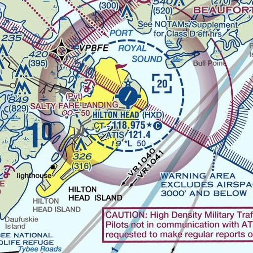 FAA VFR chart of Singleton Beach, SC