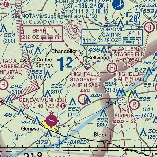 FAA VFR chart of Old Etna Branch, AL