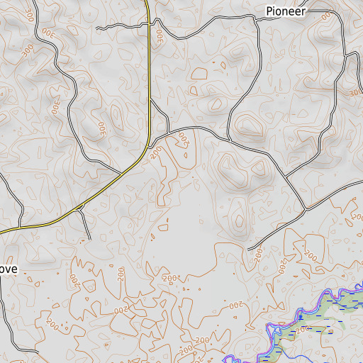 OpenTopoMap map of Orchard Creek, AL