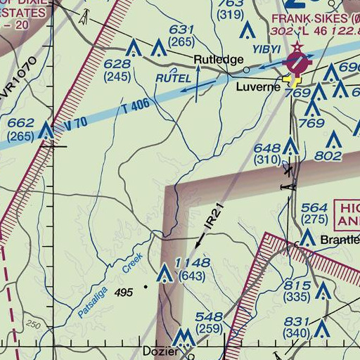 FAA VFR chart of Panther Creek, AL