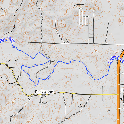 OpenTopoMap map of Parrish Branch, AL