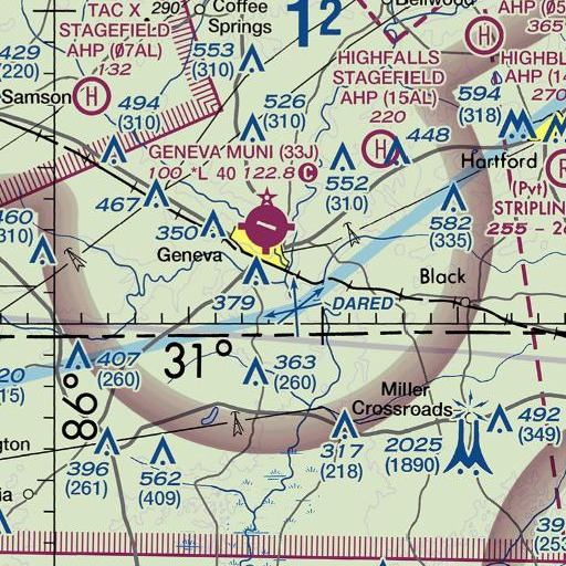 FAA VFR chart of Pea River, AL