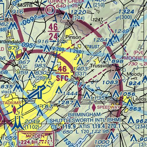 FAA VFR chart of Pilot Knob, AL