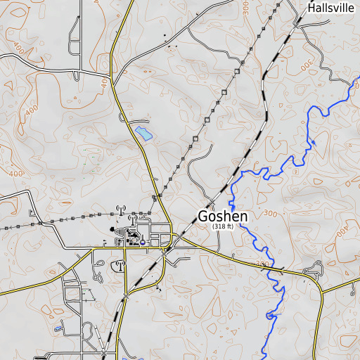 OpenTopoMap map of Robertson Branch, AL