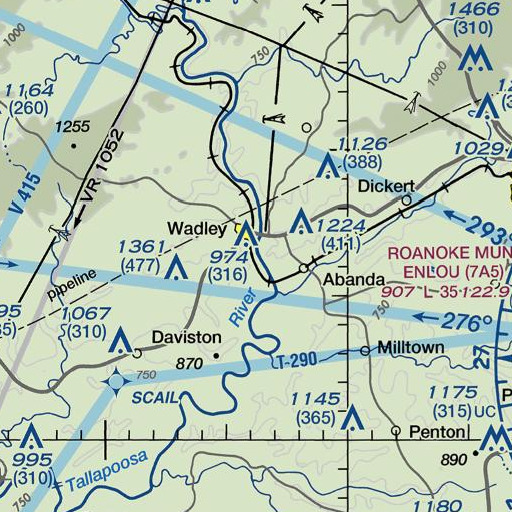 FAA VFR chart of Rocky Branch, AL