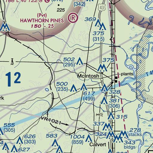 FAA VFR chart of Rowell Branch, AL