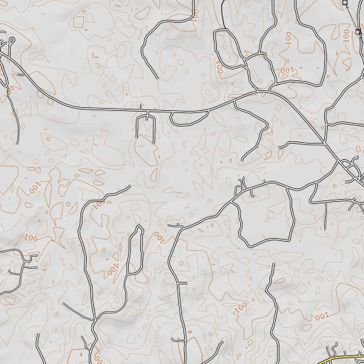 OpenTopoMap map of Rowell Branch, AL