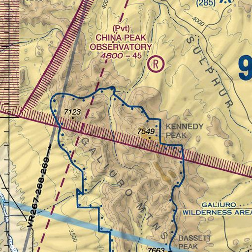 FAA VFR chart of Topout Peak, AZ