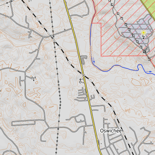 OpenTopoMap map of Sandbottom School, AL