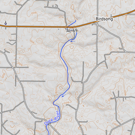 OpenTopoMap map of Smith Branch, AL