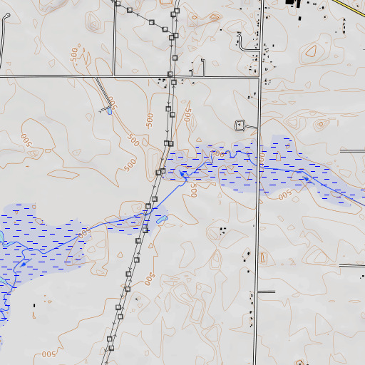 OpenTopoMap map of Smith Ditch, AL