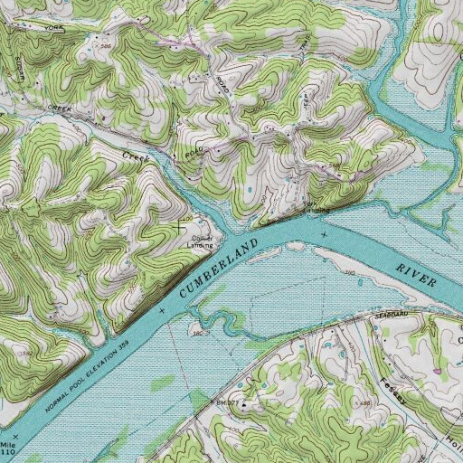 USGS 24K topo map of Sugar Creek, TN