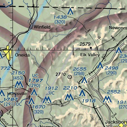 FAA VFR chart of Wilson Branch, TN
