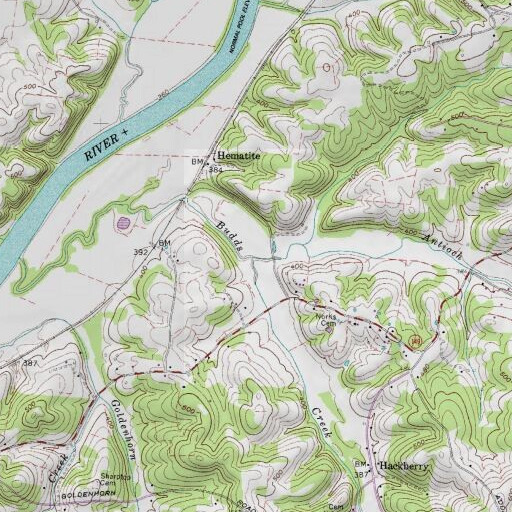USGS 24K topo map of Antioch Creek, TN