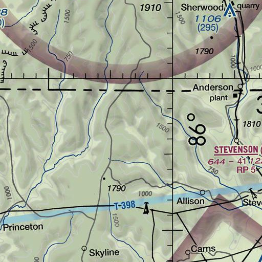 FAA VFR chart of Tate Spring, AL